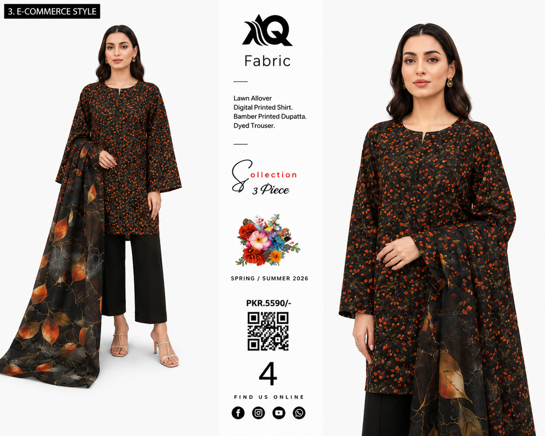 3 PC Unstitched  Summer Lawn Collection - SN Fabric (4)
