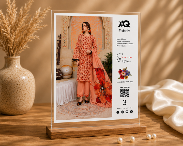 3 PC Unstitched  Summer Lawn Collection - SN Fabric (3)