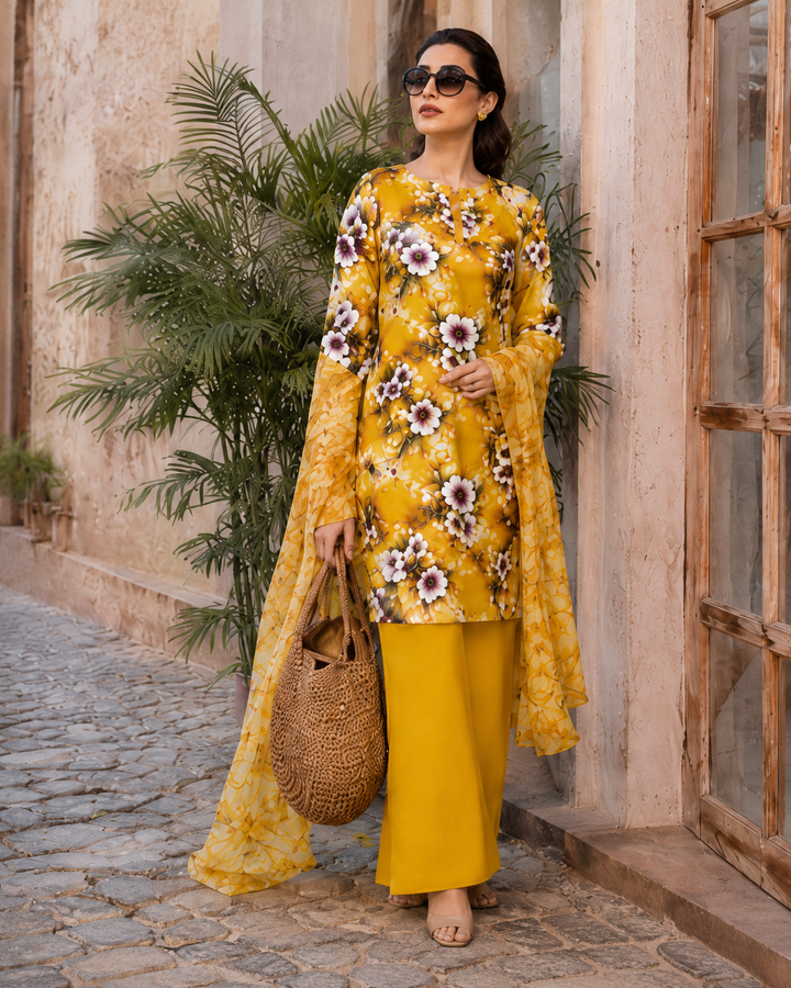 3 PC Unstitched  Summer Lawn Collection - SN Fabric (9)