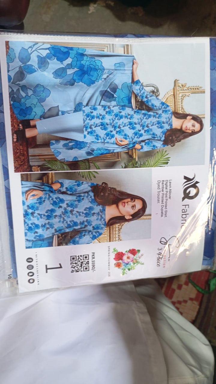 3 PC Unstitched  Summer Lawn Collection - SN Fabric (1)