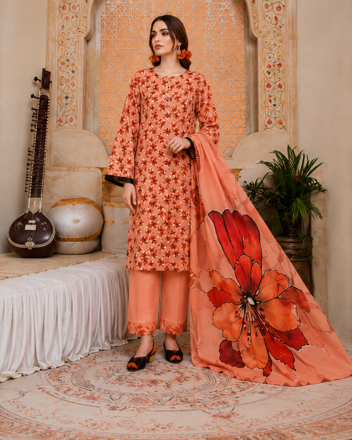 3 PC Unstitched  Summer Lawn Collection - SN Fabric (3)