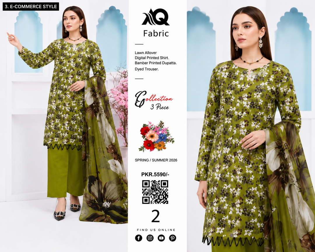 3 PC Unstitched  Summer Lawn Collection - SN Fabric (2)