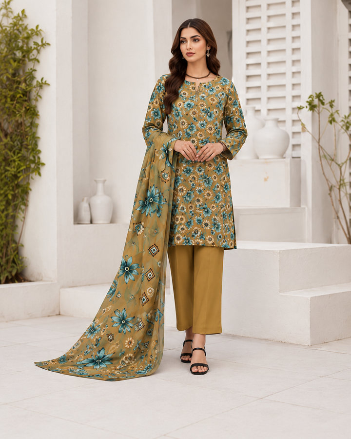 3 PC Unstitched Summer Lawn Collection - SN Fabric (5)