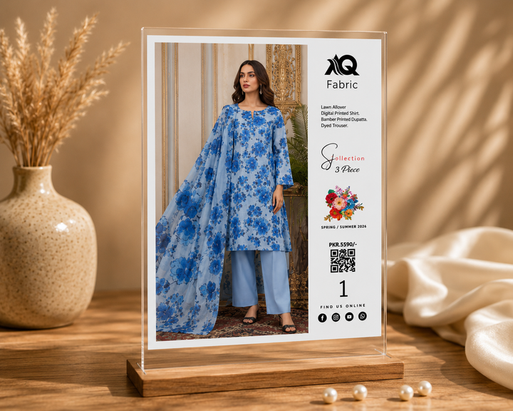 3 PC Unstitched  Summer Lawn Collection - SN Fabric (1)